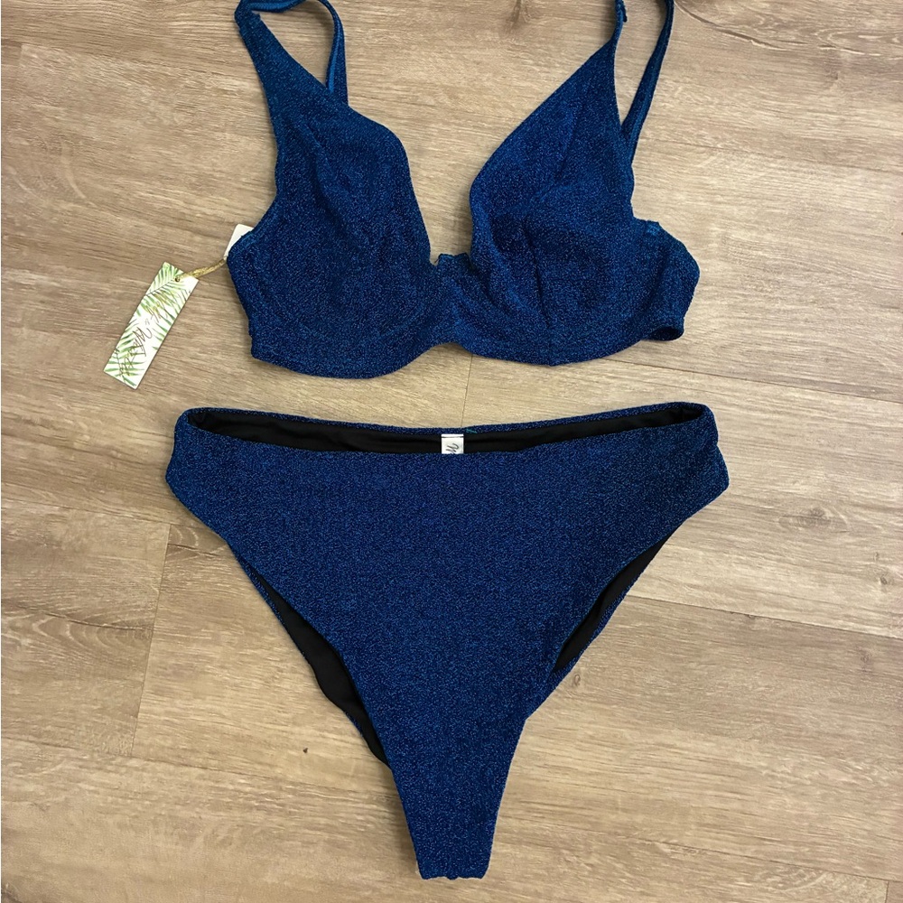 Sparkling Dark Blue Bikini Set